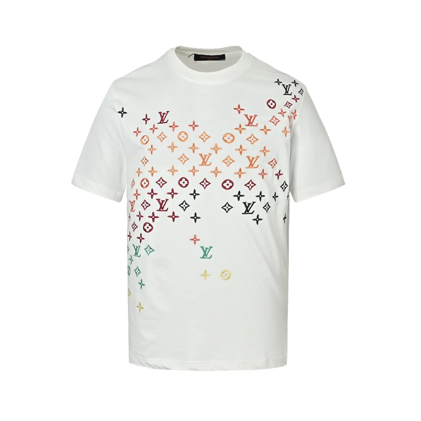 Louis Vuitton/Louis Vuitton full-width three-flower printed embroidered short sleeves